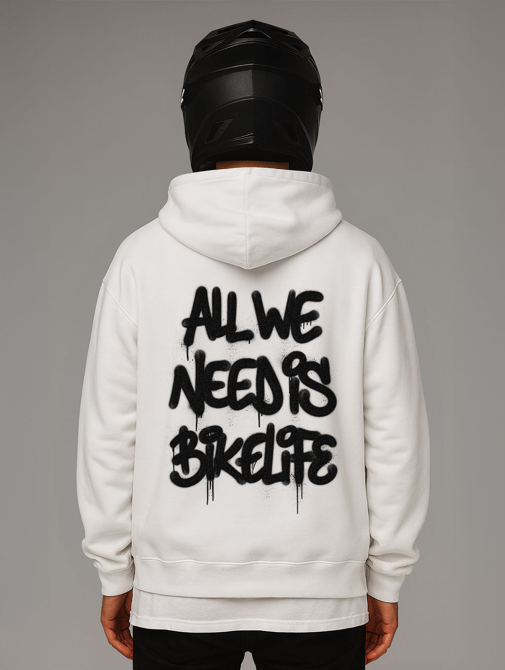 ALL WE NEED IS BIKELIFE GRAFFITI Oversize Fit Hoodie