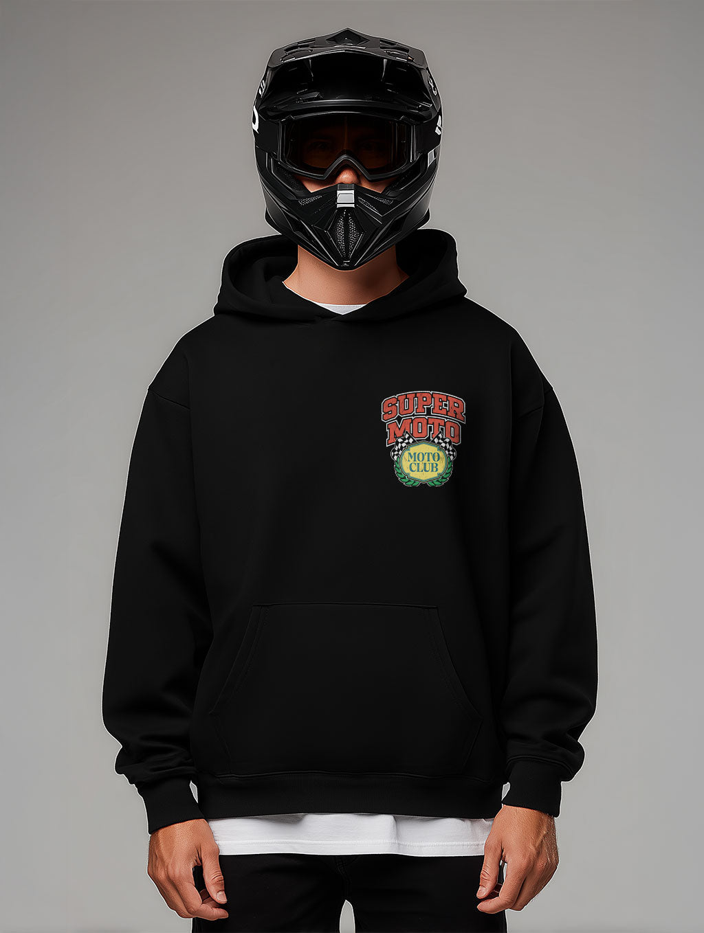 Vintage Racing Design Oversize Fit Hoodie