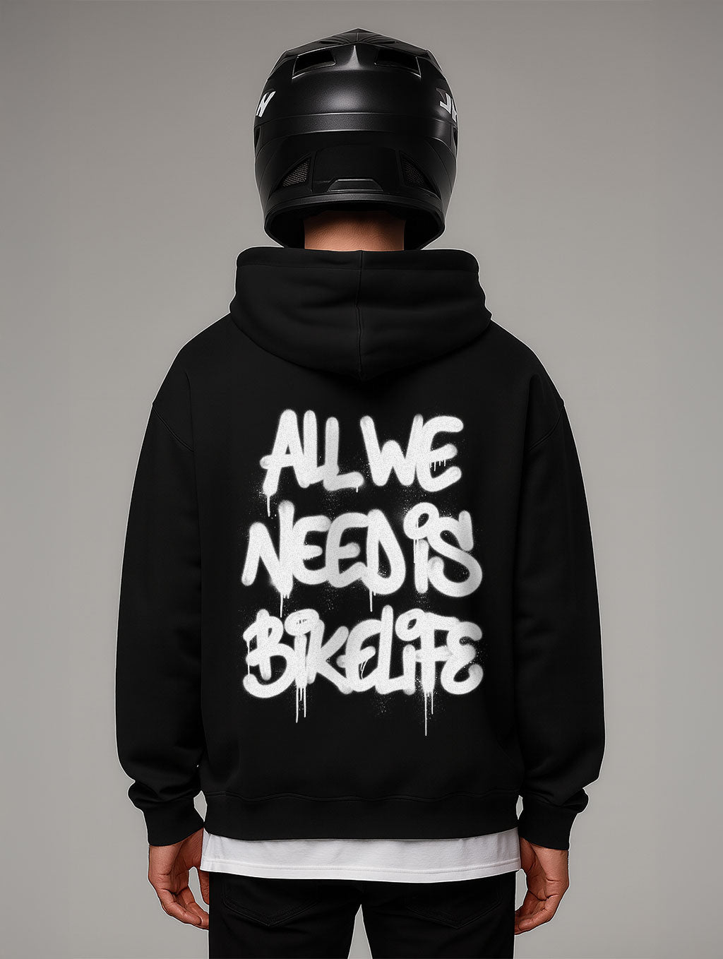 ALL WE NEED IS BIKELIFE GRAFFITI Oversize Fit Hoodie