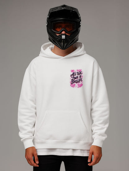 All We Love Is Bikelife Airbrush Design Overisize Fit Hoodie