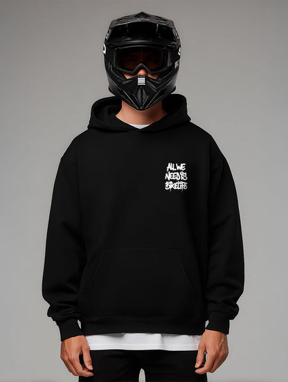 ALL WE NEED IS BIKELIFE GRAFFITI Oversize Fit Hoodie