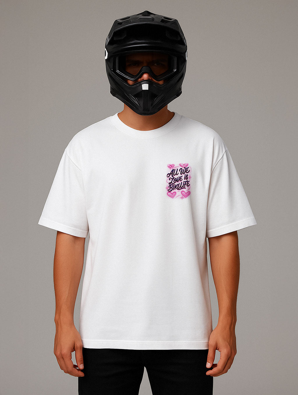 Supermoto T-Shirt Weiß Valentinstags Special Supermotomotoclub