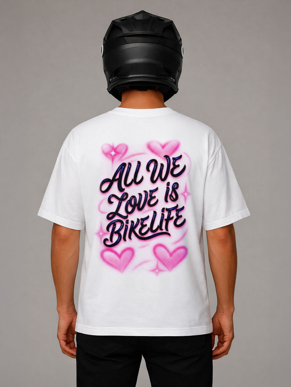 Supermoto T-Shirt Weiß Valentinstags Special Supermotomotoclub