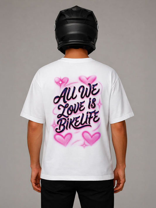 Supermoto T-Shirt Weiß Valentinstags Special Supermotomotoclub