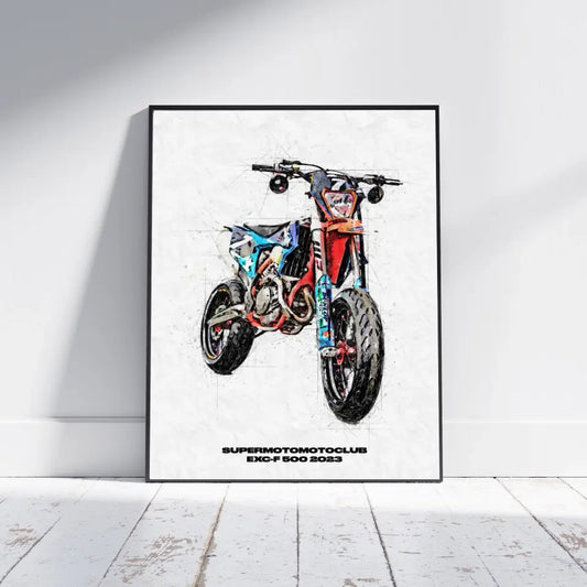 Your bike as a personalized designer poster (white background)