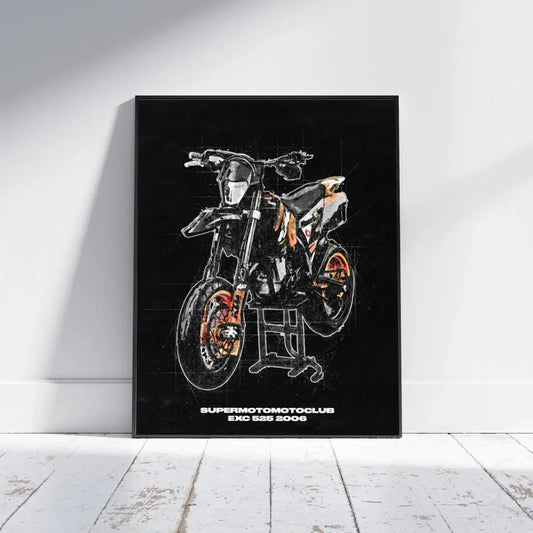 Your bike as a personalized designer poster (black background)