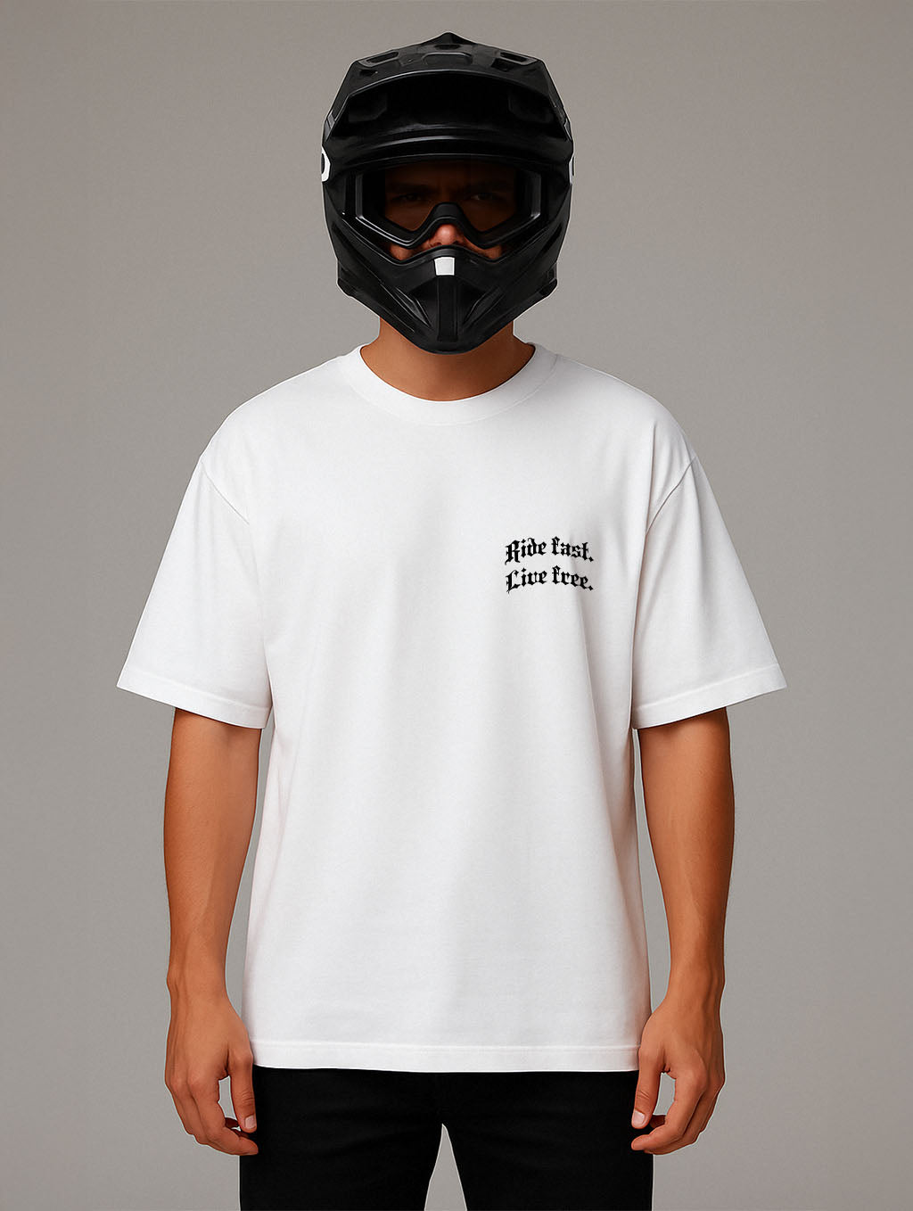 Bikelife Oversize Shirt Weiß / Schwarz