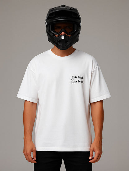 Bikelife Oversize Shirt Weiß / Schwarz