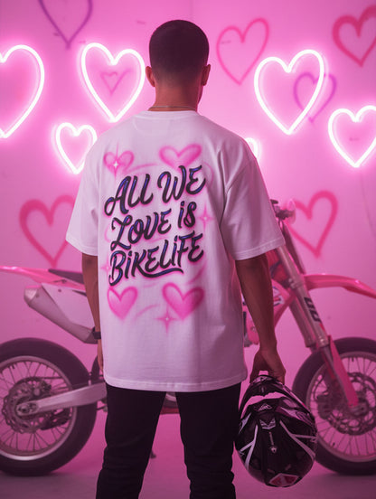 Supermoto T-Shirt Weiß Valentinstags Special Supermotomotoclub