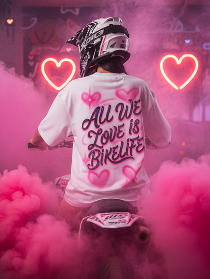 Supermoto T-Shirt Weiß Valentinstags Special Supermotomotoclub