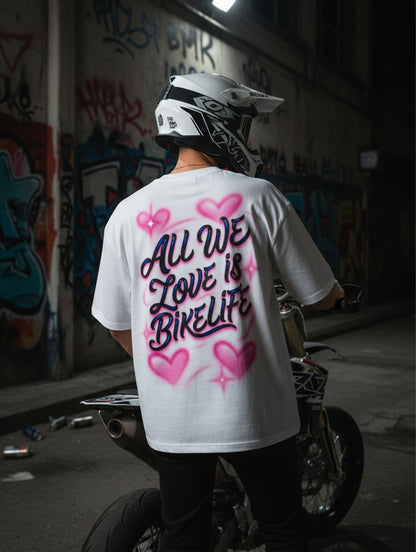 Supermoto T-Shirt Weiß Valentinstags Special Supermotomotoclub