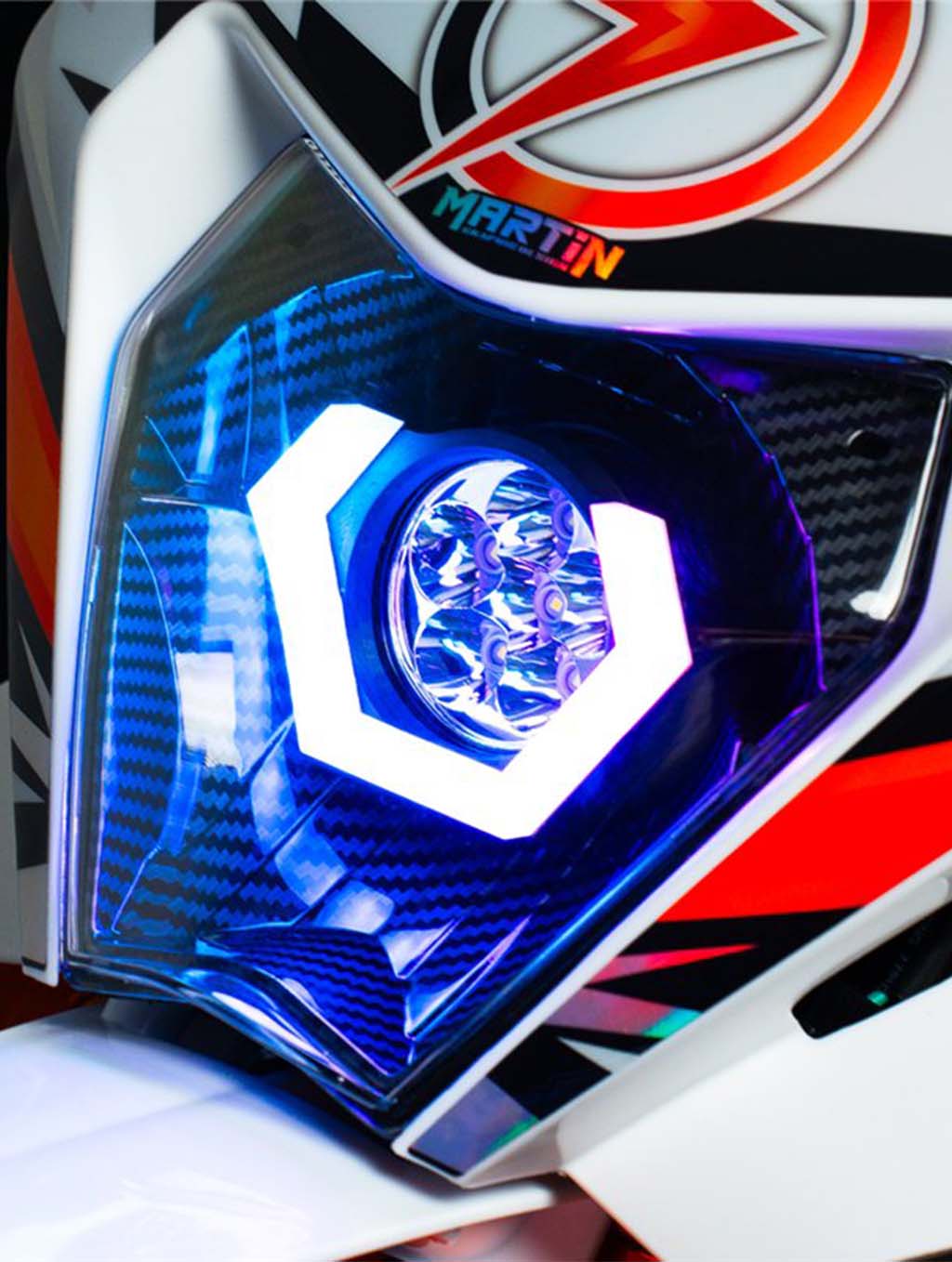 Hexbeam Carbon Scheinwerfer RGB LED für KTM 2024 Tuning Licht